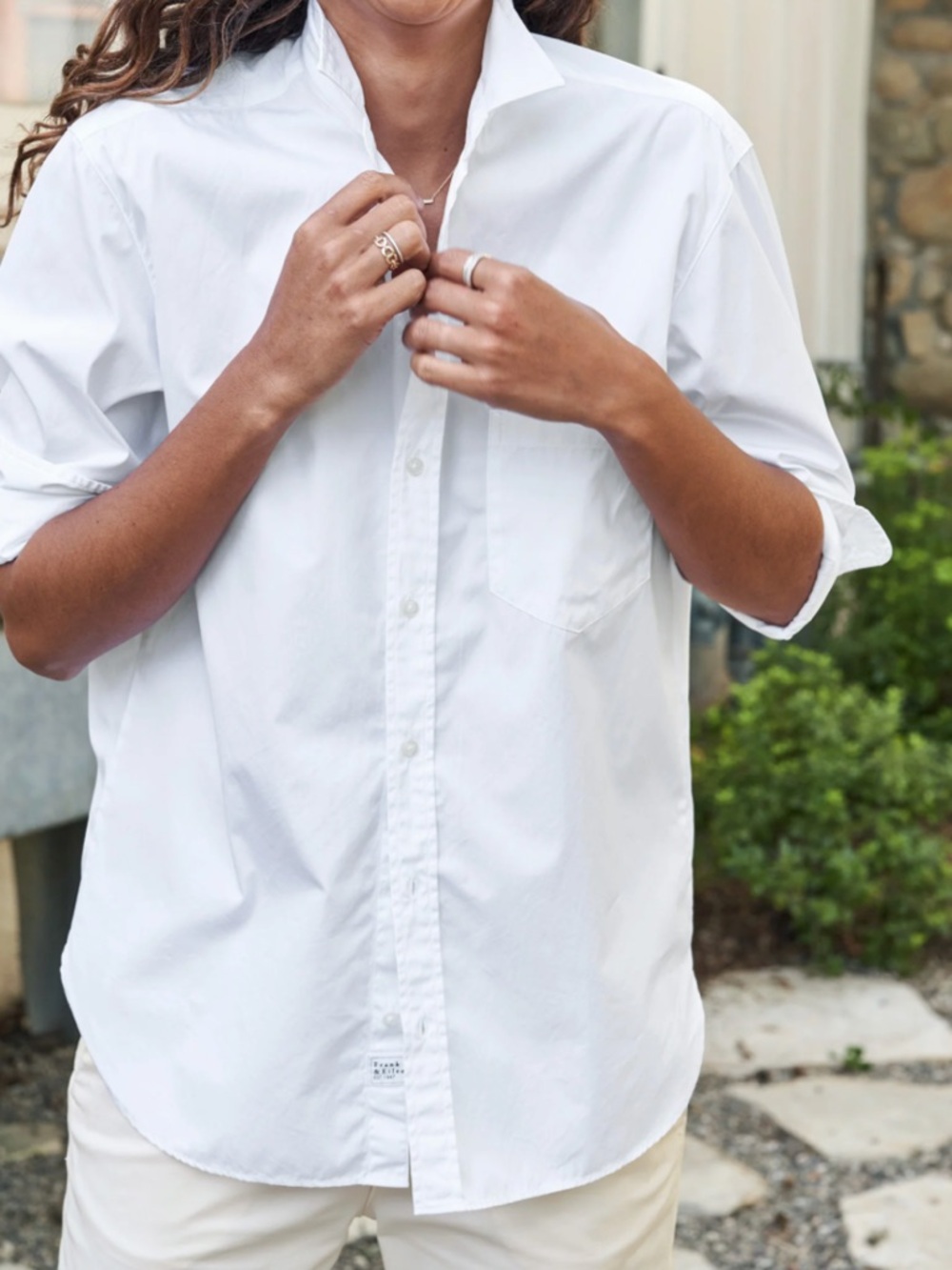 Frank & Eileen JOEDY BOYFRIEND‎ BUTTON-UP SHIRT WHITE SUPERLUXE XL